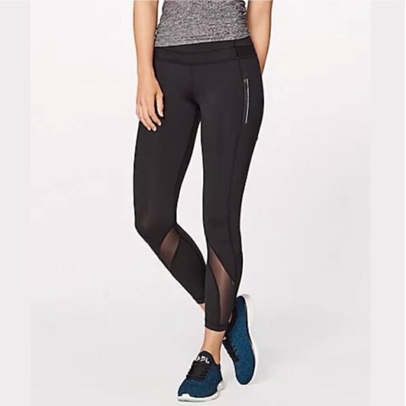 Lululemon Inspire Tight II Mesh Black Size 6 - Picture 1 of 15
